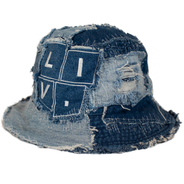 Patchwork Denim Bucket Hat